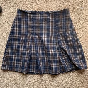 Brandy Melville Skirt - Blue and Brown Plaid